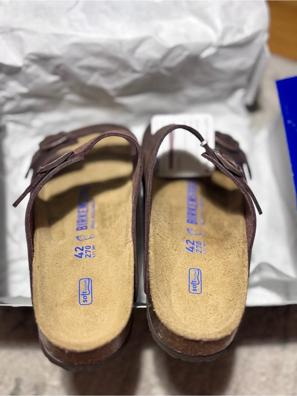 Birkenstock Men's Arizona Soft Footbed Sandals - Dark Brown Suede